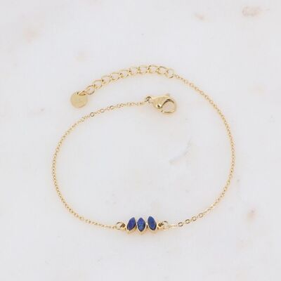 Bracelet Frances golden and Lapis Lazuli