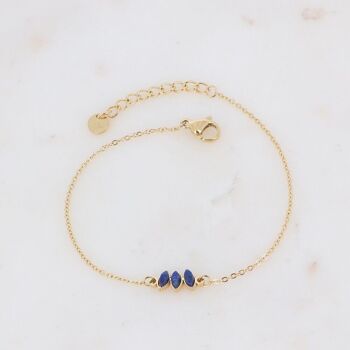 Bracelet Frances doré et Lapis Lazuli 1
