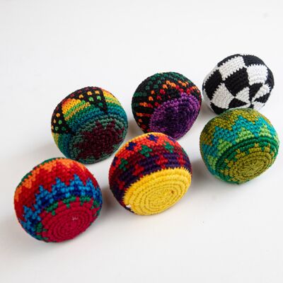 Palla da giocoliere, colorata all'uncinetto, circa 6 cm, riempimento 95%