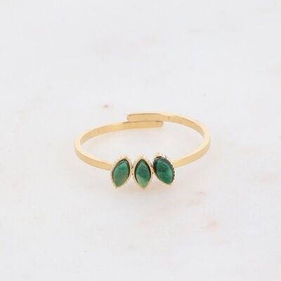 Gold Frances Ring und grüner Jaspis