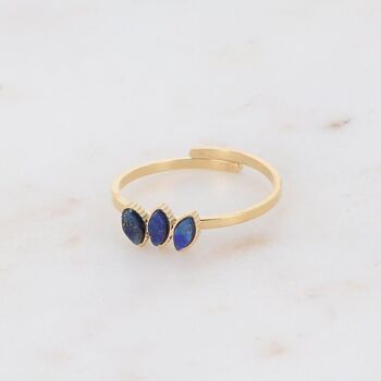 Bague Frances dorée et Lapis Lazuli 4