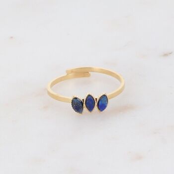 Bague Frances dorée et Lapis Lazuli 1