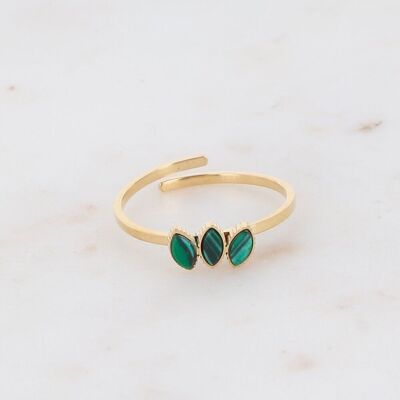 Gold and Malachite Frances Ring