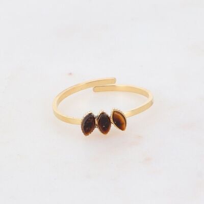 Gold Frances Ring and Tiger's Eye