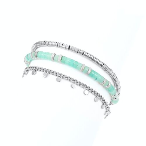 BRACELET HEISI AMAZONITE ARGENTÉ