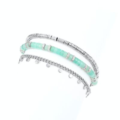 PULSERA HEISI PLATA AMAZONITA