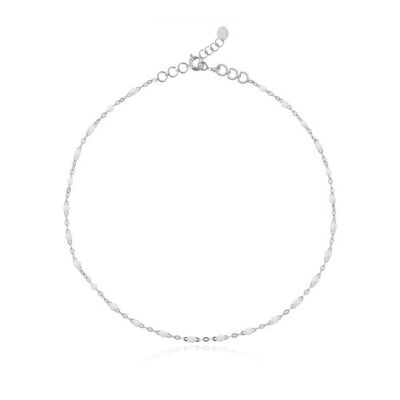 SILVER WHITE ANKLE CHAIN