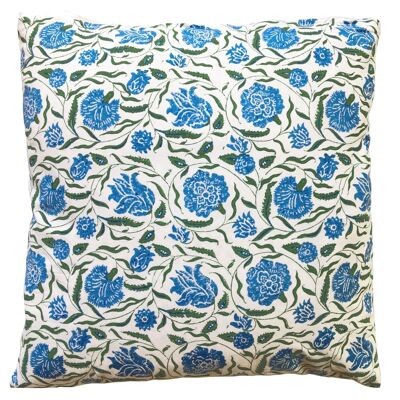 Cushion cover 40cm x 40cm Udaipur - blue on white background