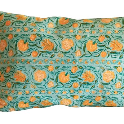 Fodera per cuscino Udaipur 40 cm x 60 cm - blu/arancione