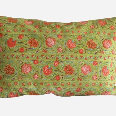 Fodera per cuscino Udaipur 40 cm x 60 cm - Verde/arancione