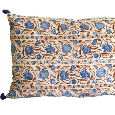 Fodera per cuscino Udaipur 40cm x 60cm - écru/blu