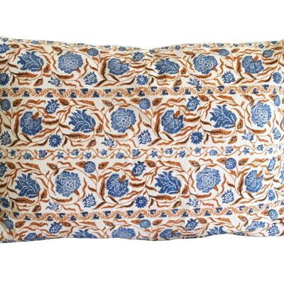 Funda de cojín Udaipur 40cm x 60cm - crudo/azul