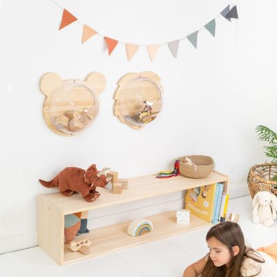 Kleines Montessori-Bücherregal 90 x 30 x 30