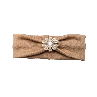 Baby hair band lace flower mocha