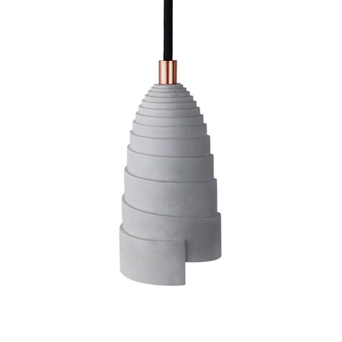 Lampe suspension en béton accessoires cuivrés - Flanelle