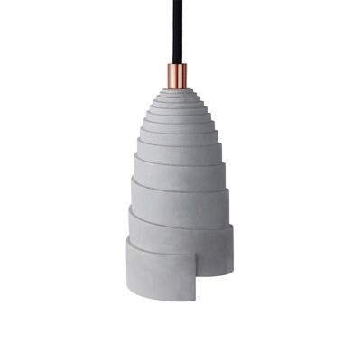 Concrete pendant lamp with copper accessories - Flanelle