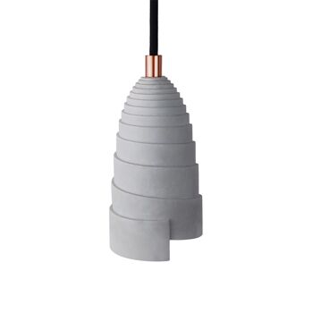 Lampe suspension en béton accessoires cuivrés - Flanelle 1