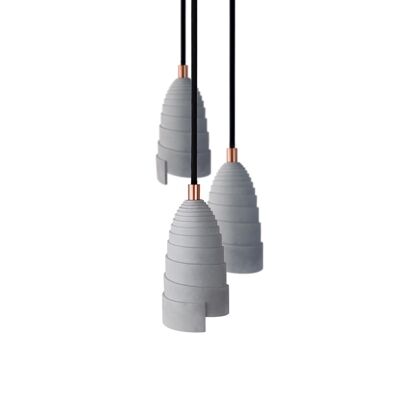 Luminaria hormigón suspensiones cobre accesorios - Triple franela