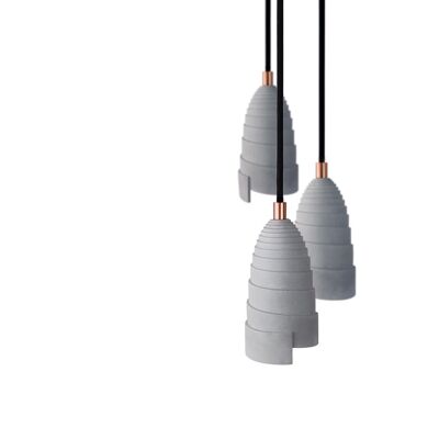 Luminaire concrete suspensions copper accessories - Triple flannel