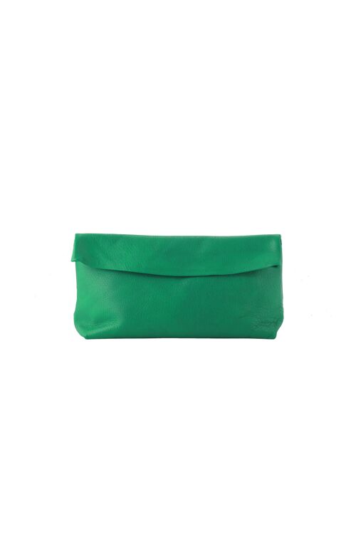 Pochette Large  en cuir coloris Vert