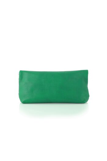 Pochette Large  en cuir coloris Vert 3
