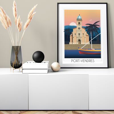 Poster Port Vendres Center 50x70 cm • Travel Poster