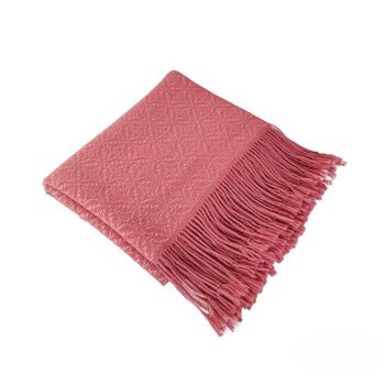 WARA Decke oder XL-Schal aus 100 % Alpakawolle (Pink & Rose) 2