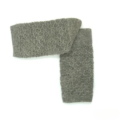 MAKI Fingerlose Handschuhe aus 100 % Alpakawolle (Grau)
