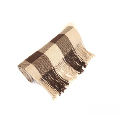 Q'ALA-Decke oder XL-Schal aus 100 % ungefärbter Alpaka-Wolle (Peanut Braun & Chocolate Braun)