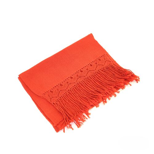 CHOLITA Shawl in 100% Alpaca wool (Orange Clay)