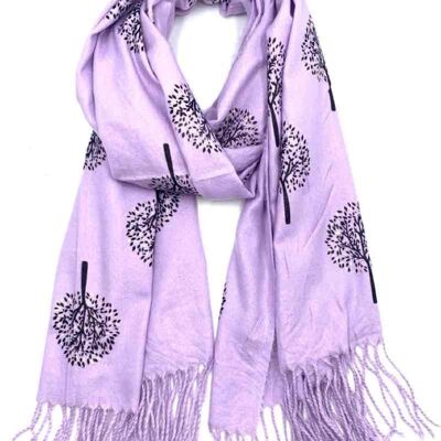 Soft tree of life pattern scarf