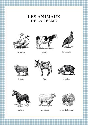 Affiche Les animaux de la ferme 2