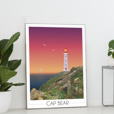 Lighthouse poster of Cap Béar 30x42 cm