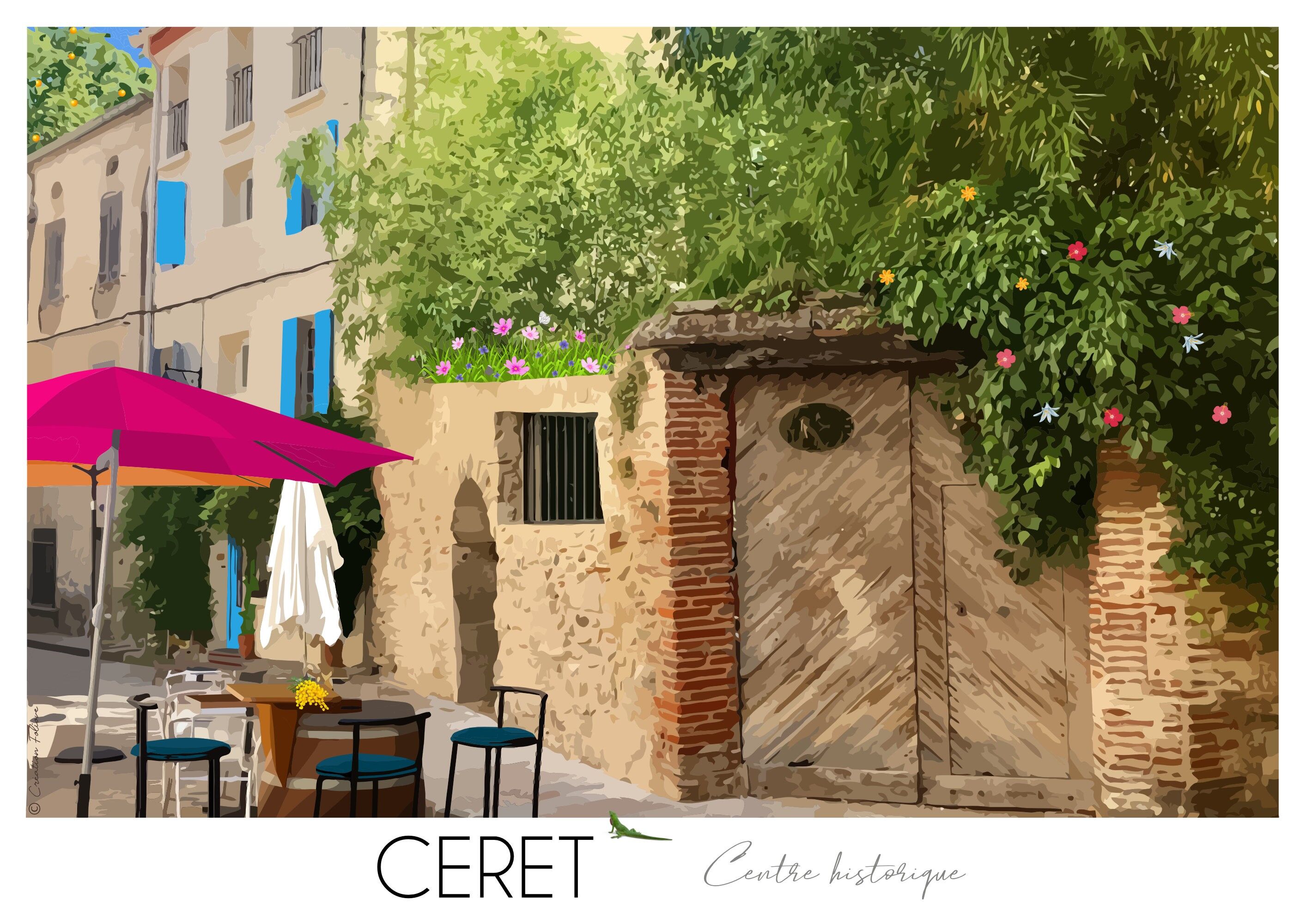 Poster Céret 30x42 cm • Poster di viaggio