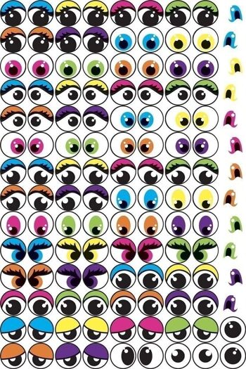 Diy - pochette de 594 gommettes yeux adhesifs 2