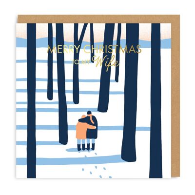 Merry Christmas Wife - Couple in Woods