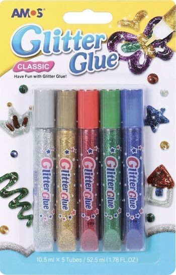 Diy - crayons colle paillettee - couleurs vives glitter glue 1