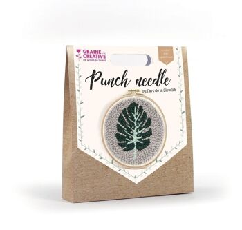 DIY - KIT PUNCH NEEDLE FEUILLE DIA. 200mm 5