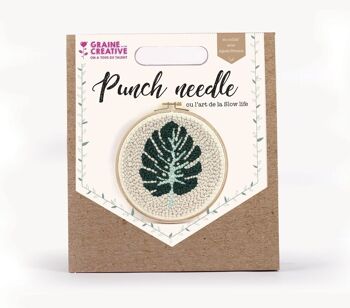 DIY - KIT PUNCH NEEDLE FEUILLE DIA. 200mm 6