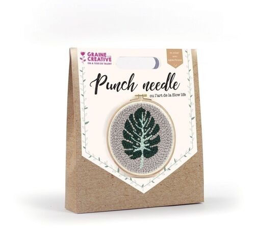 DIY - KIT PUNCH NEEDLE FEUILLE DIA. 200mm