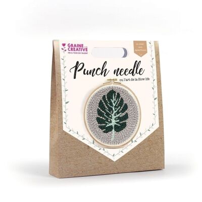 DIY - KIT PUNCH NEEDLE FEUILLE DIA. 200mm