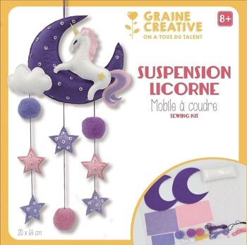 Diy - kit mobile a coudre suspension licorne 6