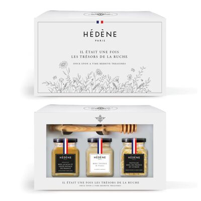 Coffret Trésors de la ruche : Miel & Gelée Royale - Miel Tilleul - Pastilles - Cuillère à miel