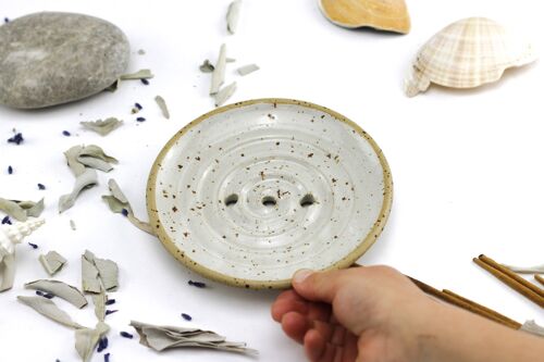 Keramik Seifenschale rund Weiß