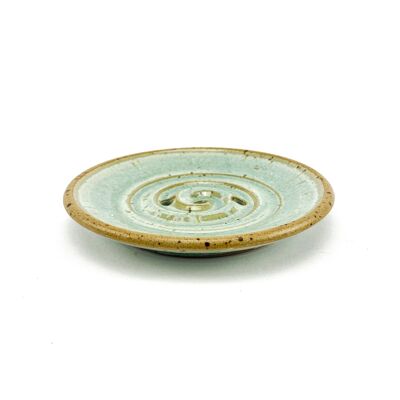 Ceramic Soap Dish Round Green