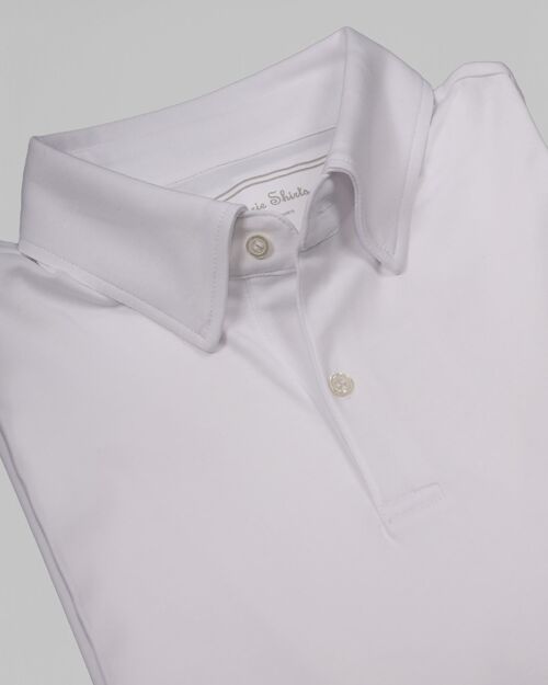 Smart Casual Short Sleeve Polo Shirt Jersey Cotton - White