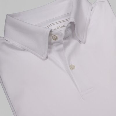 Smart Casual Short Sleeve Polo Shirt Jersey Cotton - White