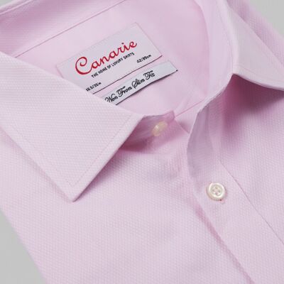 Herren-Hemd, formelles Micro Diamond Pink, leicht zu bügeln