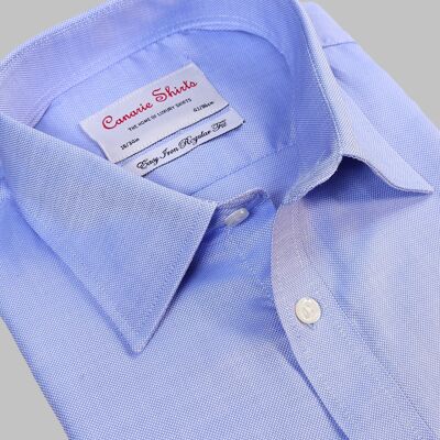 Men's Formal Shirt Royal Blue Oxford Easy Iron Double Cuff ( Requires Cuff Links )