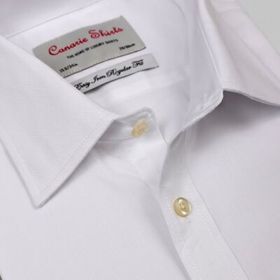 Men's Formal White Royal Oxford Easy Iron Double Cuff ( Requires Cuff Links )